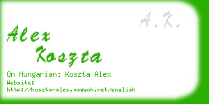 alex koszta business card